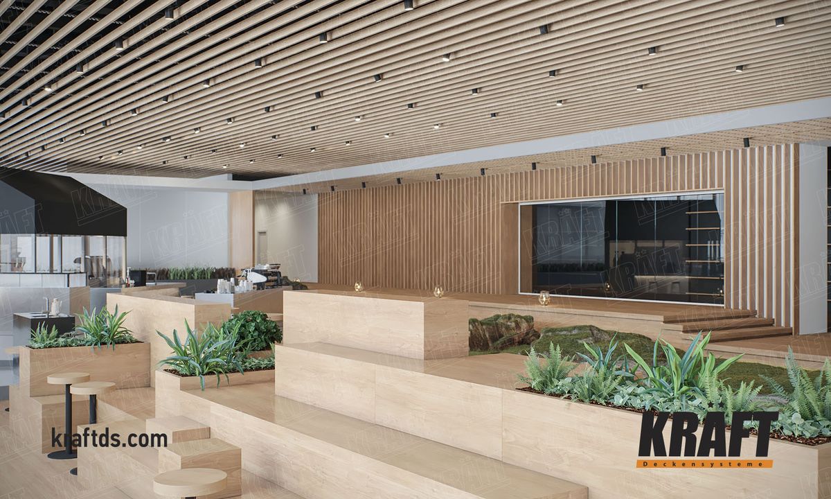 odpočinkový prostor v přírodních barvách