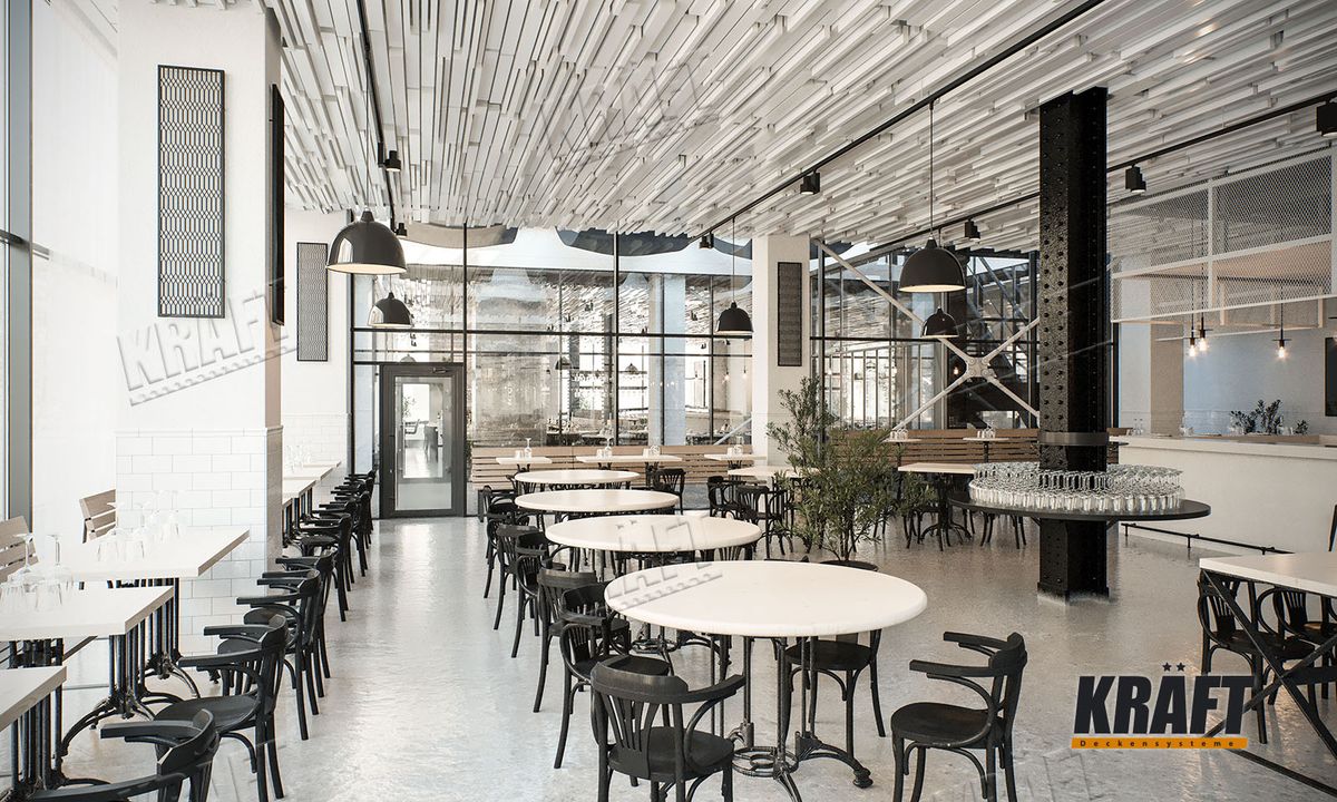 interiér kavárny jednoduché barvy