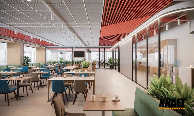 food court bílo-cihlový