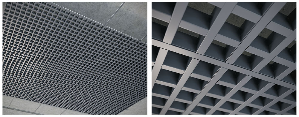 detail instalace rastrového podhledu