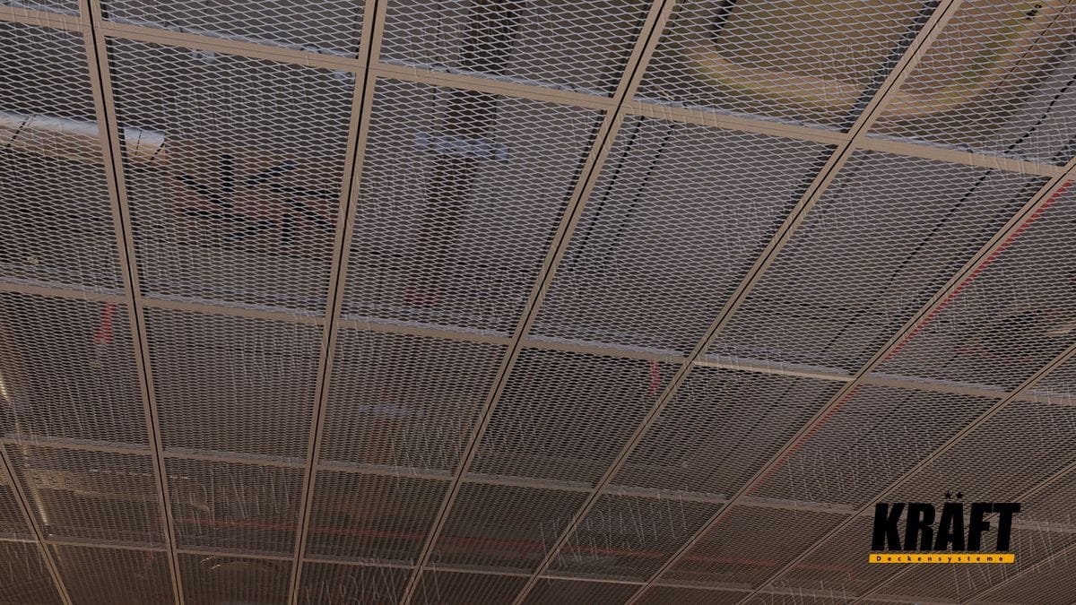 tahokovový podhled se zacvaknutými kazetami