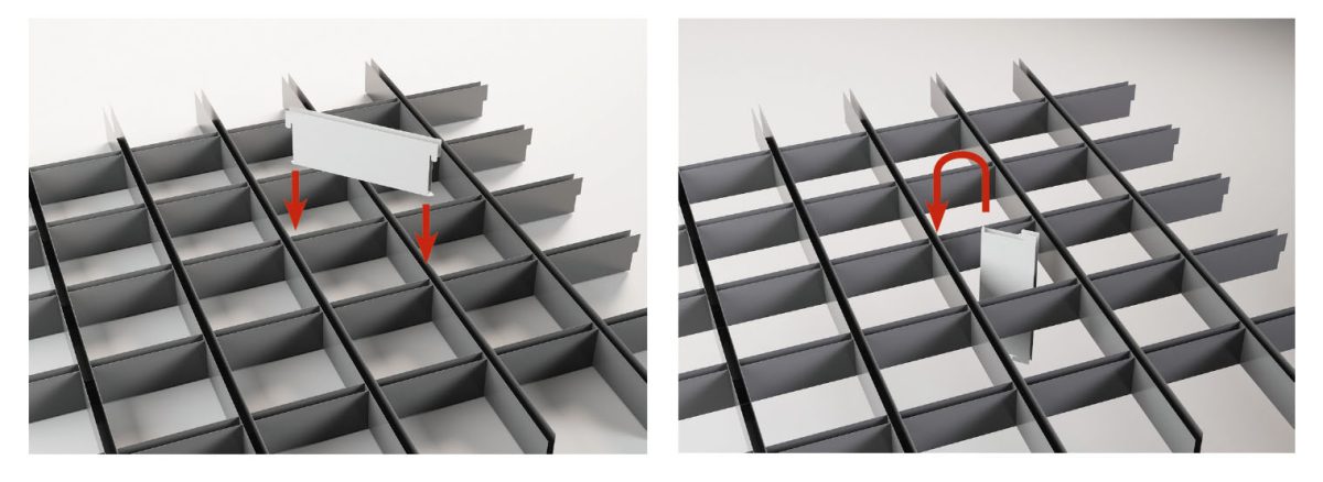 vložení diagonálního prvku do podhledu